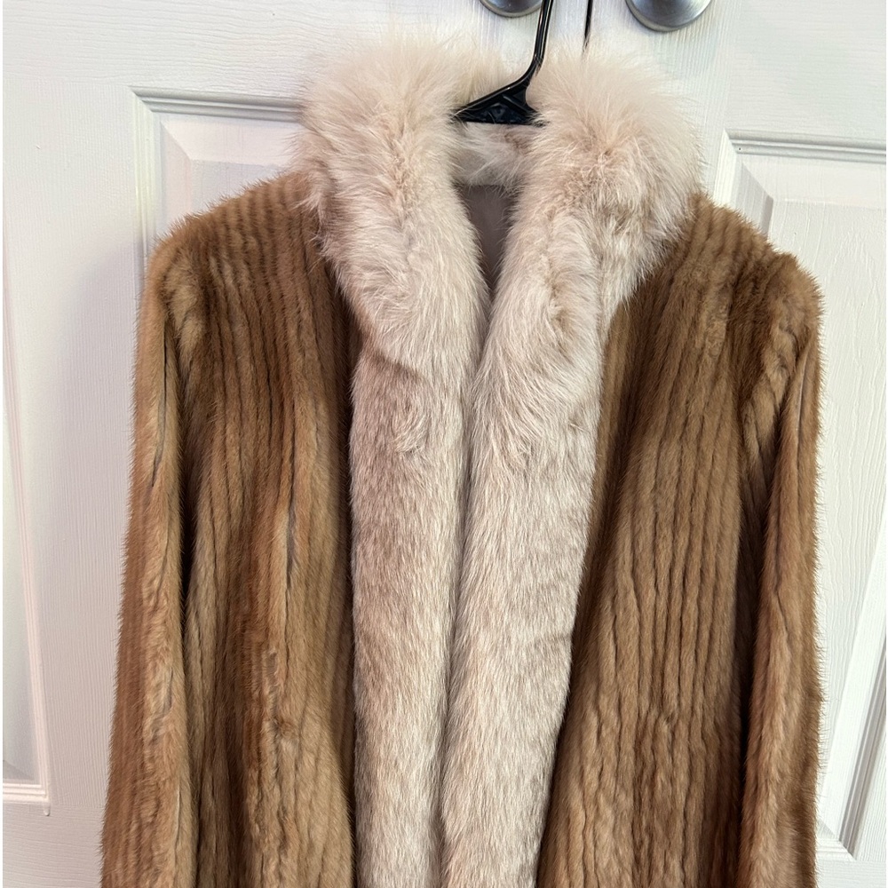 Mink with Fox Fur Collar Coat- Excellent condition. Size M